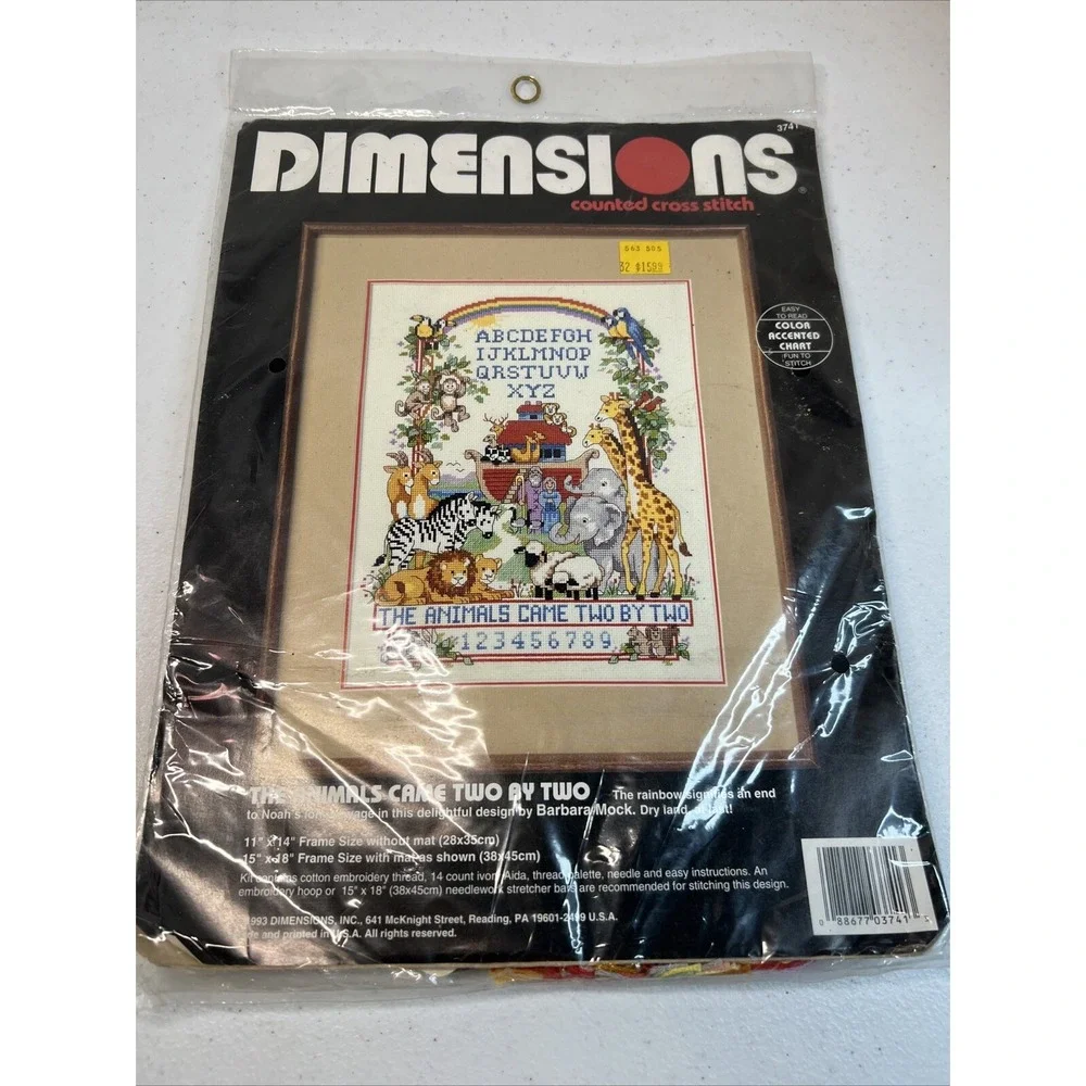 Dimensions Counted Crosstitch The Animals Came Two By Two Sampler Crosstitch Kit